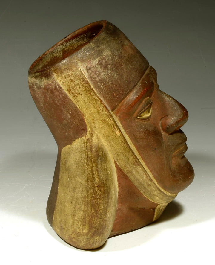 Moche Pottery Portrait Vessel of a Noble Personage