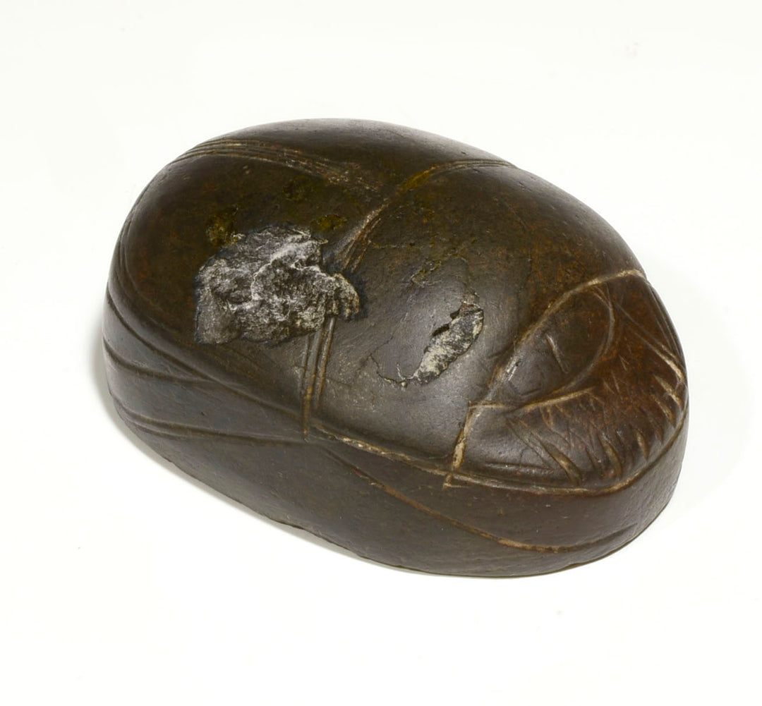 Egyptian Large Inscribed Hard Stone Heart Scarab