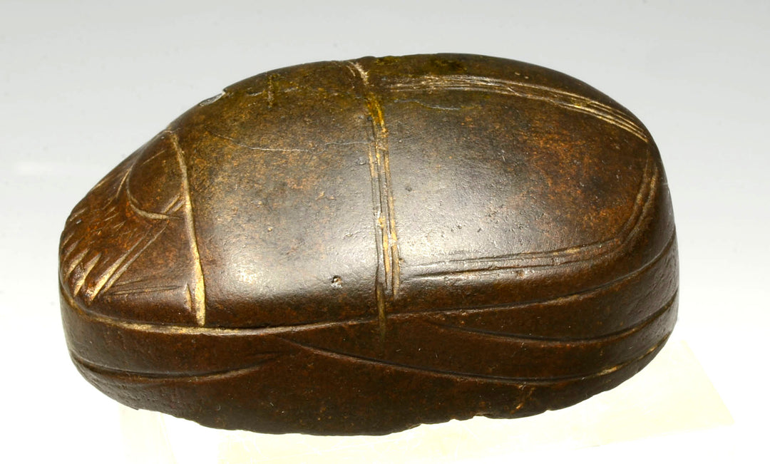 Egyptian Large Inscribed Hard Stone Heart Scarab