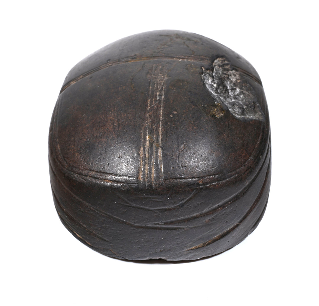 Egyptian Large Inscribed Hard Stone Heart Scarab, reused in antiquity