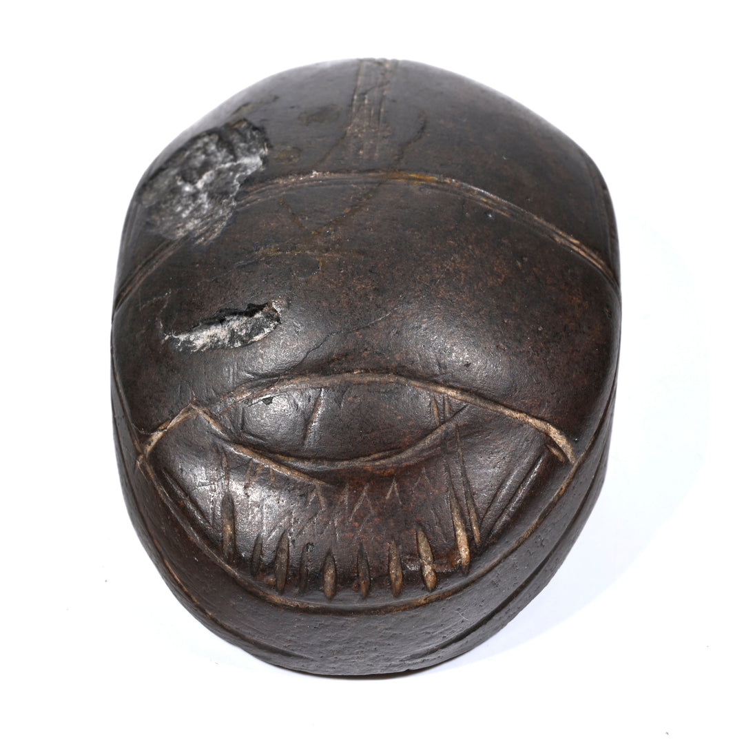 Egyptian Large Inscribed Hard Stone Heart Scarab, reused in antiquity