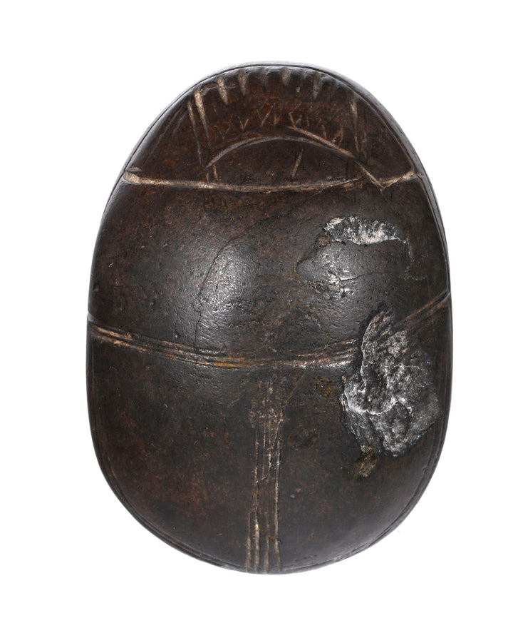 Egyptian Large Inscribed Hard Stone Heart Scarab, reused in antiquity