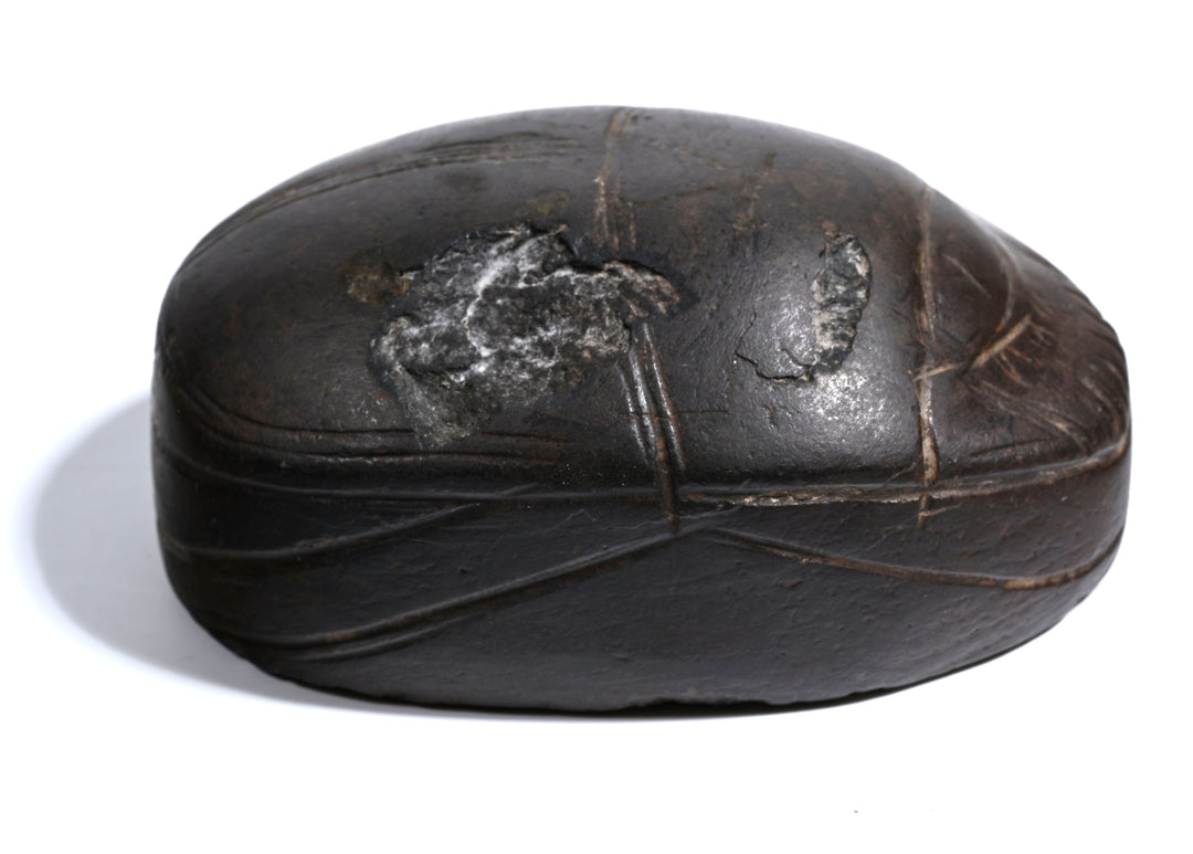 Egyptian Large Inscribed Hard Stone Heart Scarab, reused in antiquity