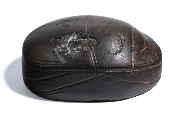 Egyptian Large Inscribed Hard Stone Heart Scarab, reused in antiquity