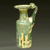 Roman Green Glass Ribbed Bottle