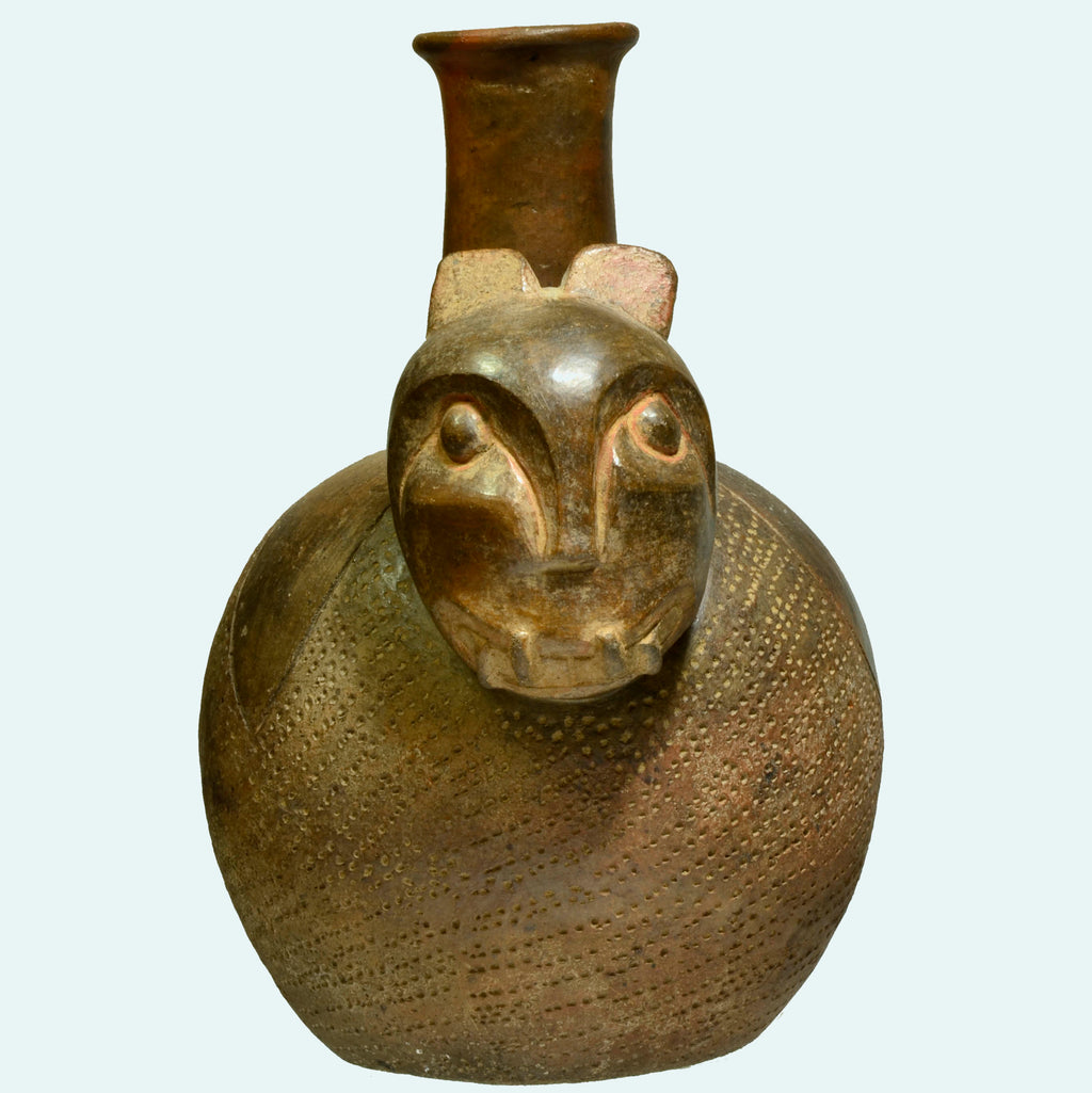 Chavin Brownware Feline Bottle
