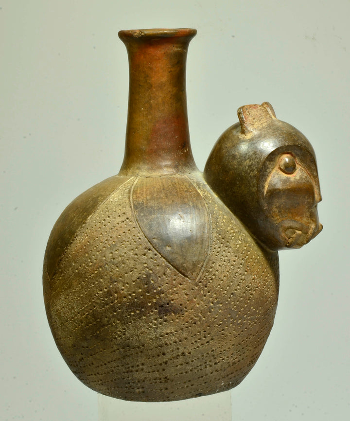 Chavin Brownware Feline Bottle