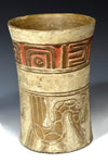 Maya Pottery Incised and Painted Ritual Cylinder