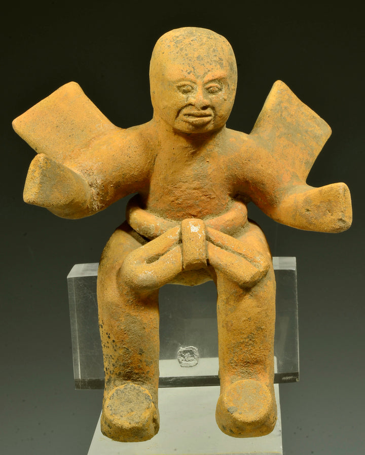 Maya Pottery Ball Game Figure with Removable Helmet