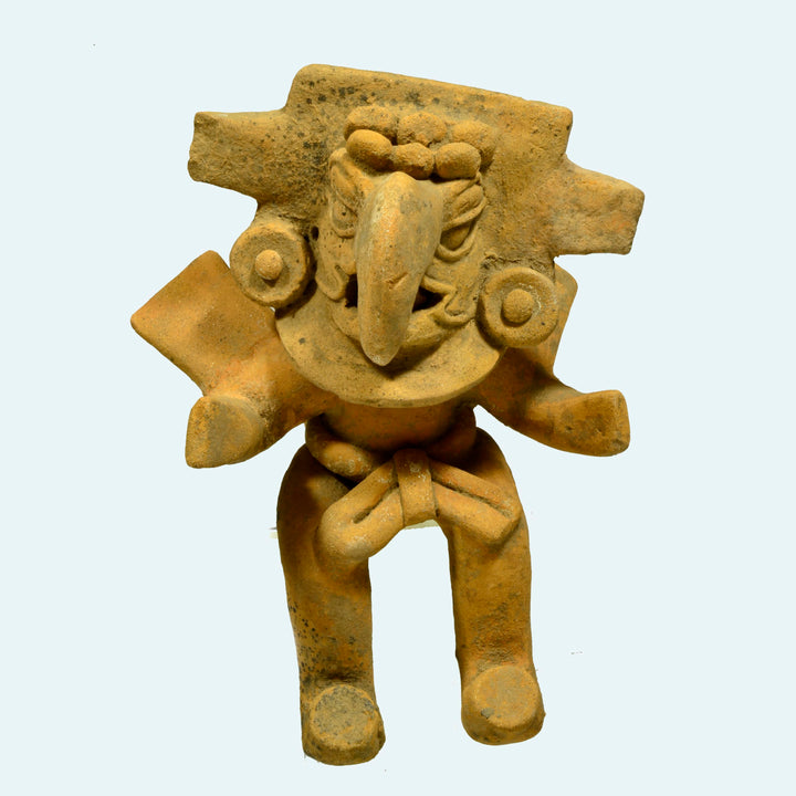 Maya Pottery Ball Game Figure with Removable Helmet