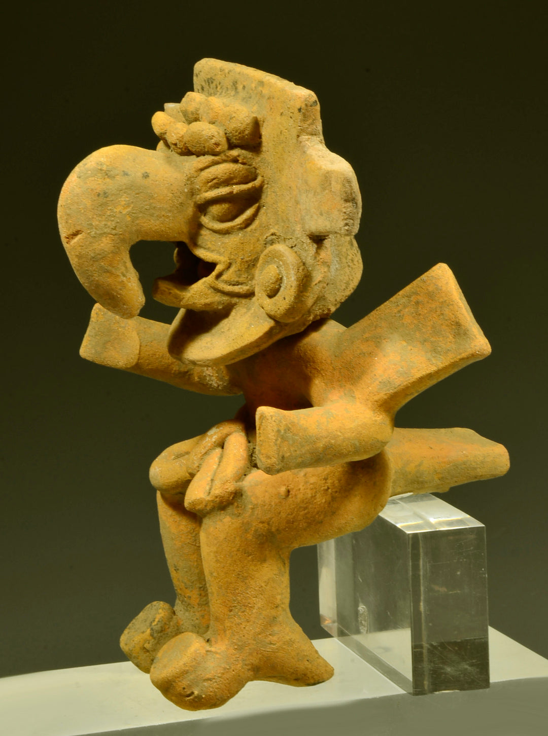 Maya Pottery Ball Game Figure with Removable Helmet