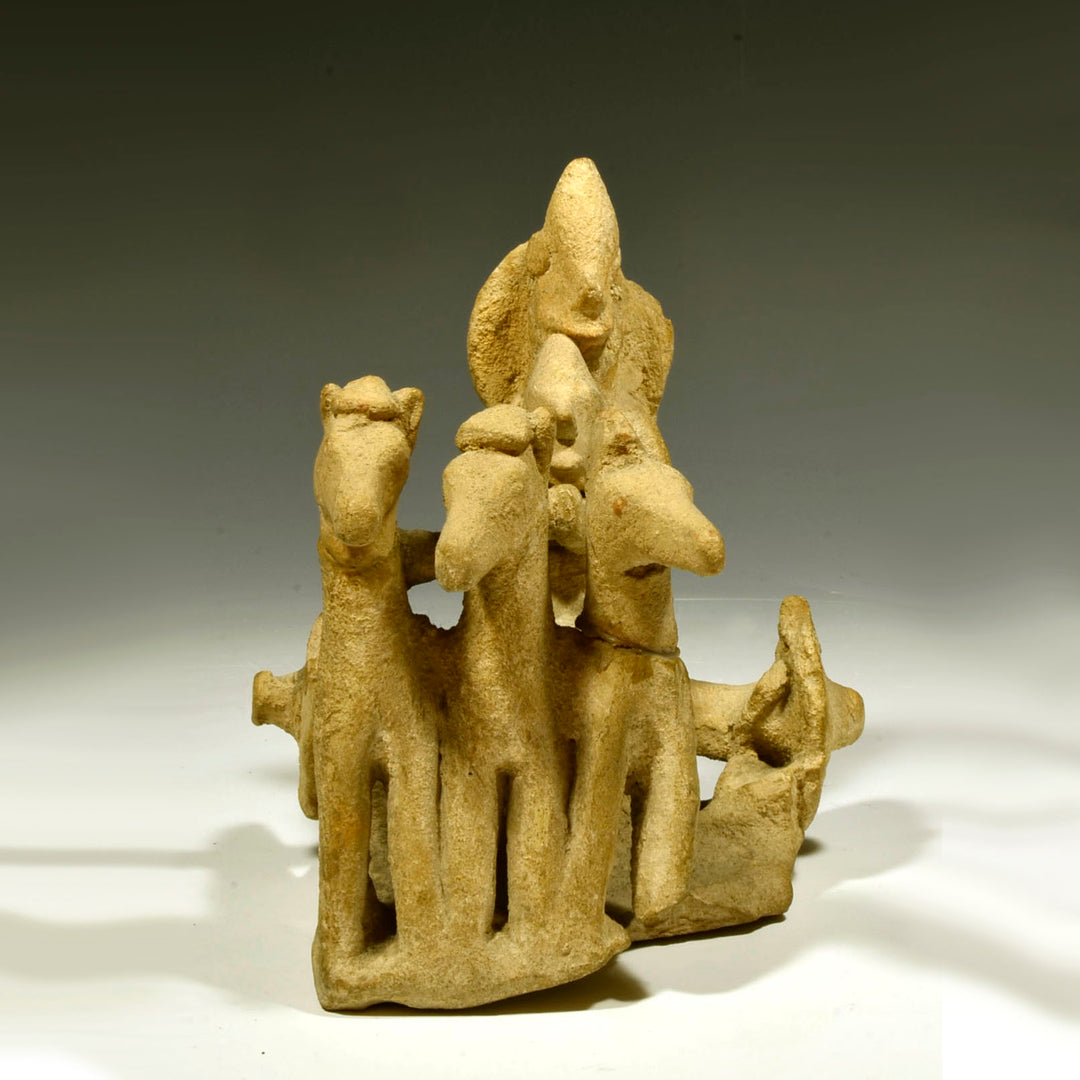 Cypriot Terracotta Quadriga Chariot with Warriors