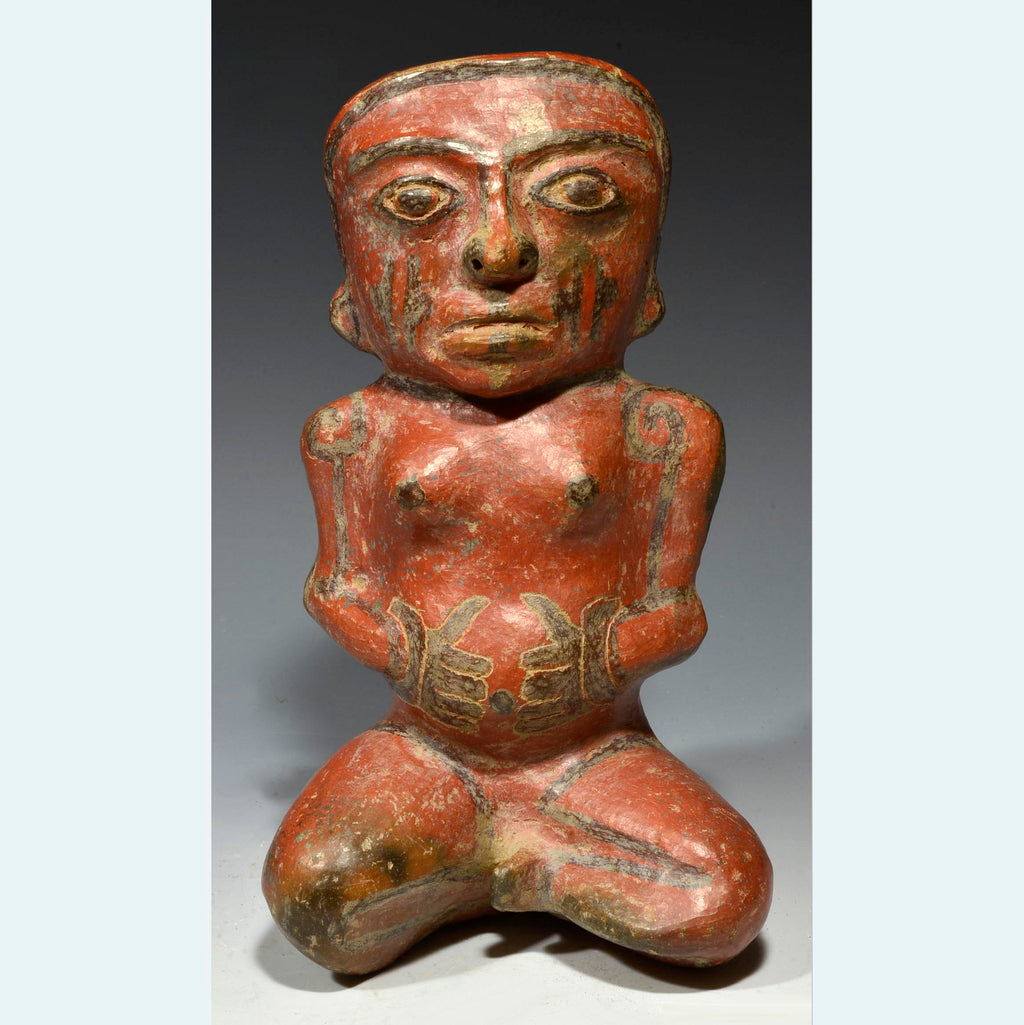 Costa Rican Polychrome Pottery Votive Female