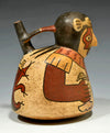 Fine Nazca Polychrome Pottery Figural Stirrup Vessel