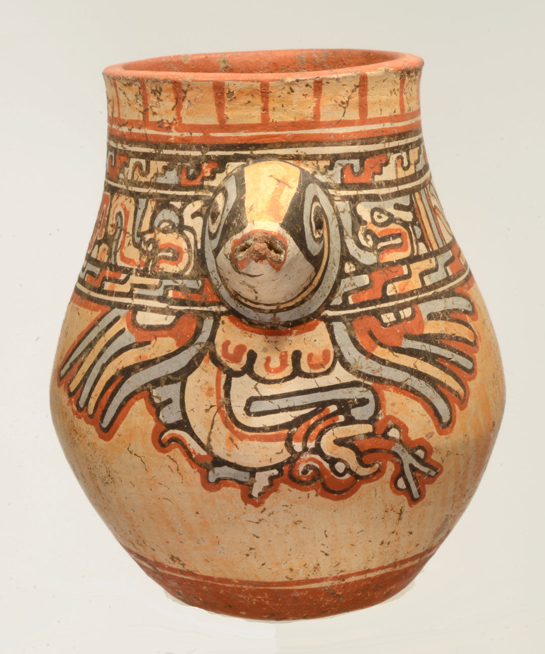 Fine Costa Rican Polychrome Pottery Bird Vessel