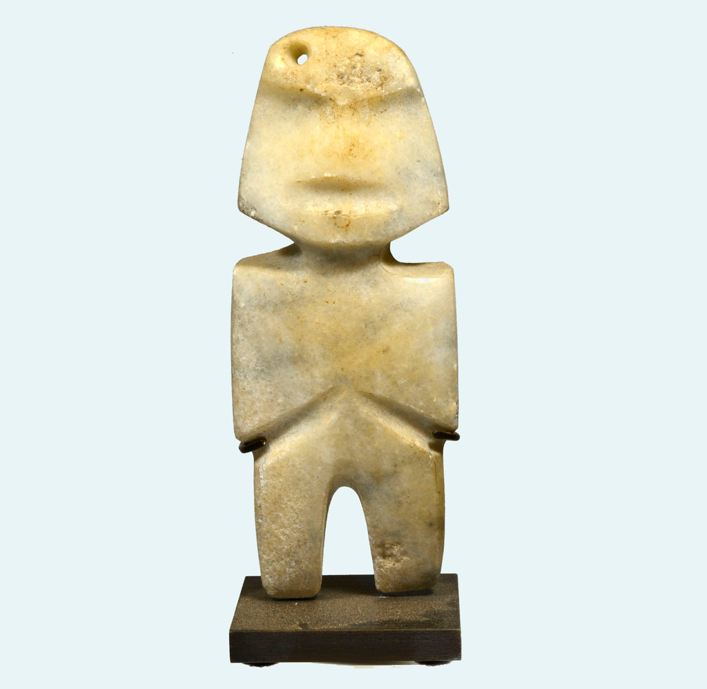 Mezcala White Stone Axe God Figure