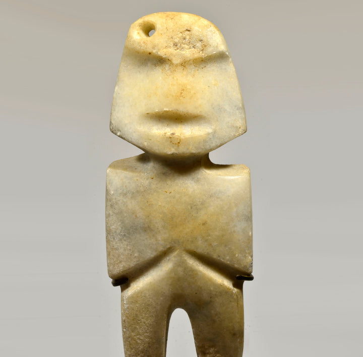 Mezcala White Stone Axe God Figure