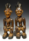 Yoruba Wood Carved Pair Ibeji Twin Figures