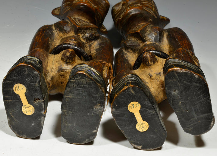 Yoruba Wood Carved Pair Ibeji Twin Figures