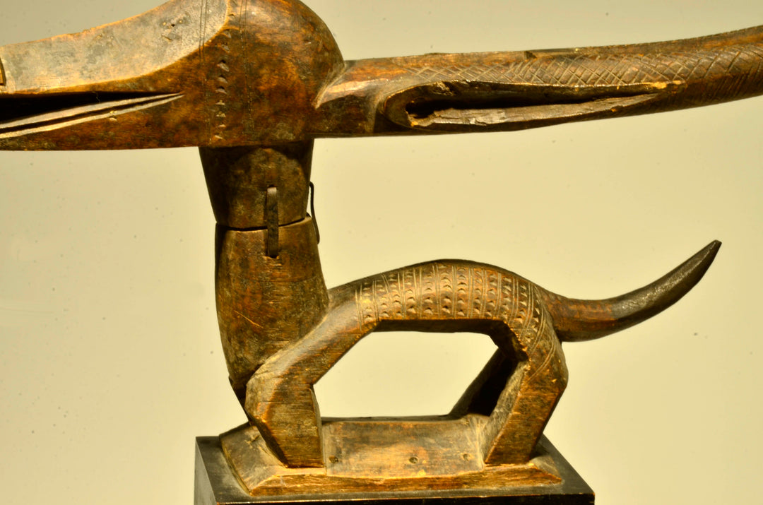 Bamana Chiwara Tji Wara Wood Carved Antelope Headdress