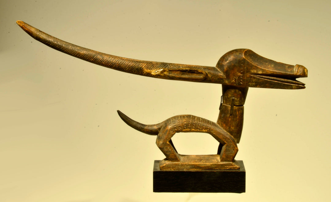 Bamana Chiwara Tji Wara Wood Carved Antelope Headdress