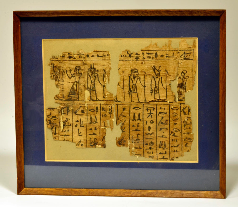 Egyptian Religious Figural Papyrus Panel Chapter 18 of the Book of the Dead - Art for Eternity