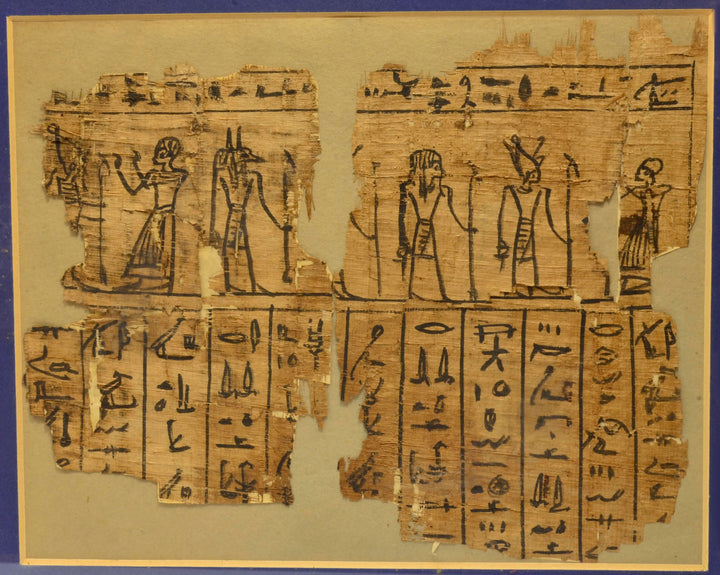Egyptian Religious Figural Papyrus Panel Chapter 18 of the Book of the Dead - Art for Eternity