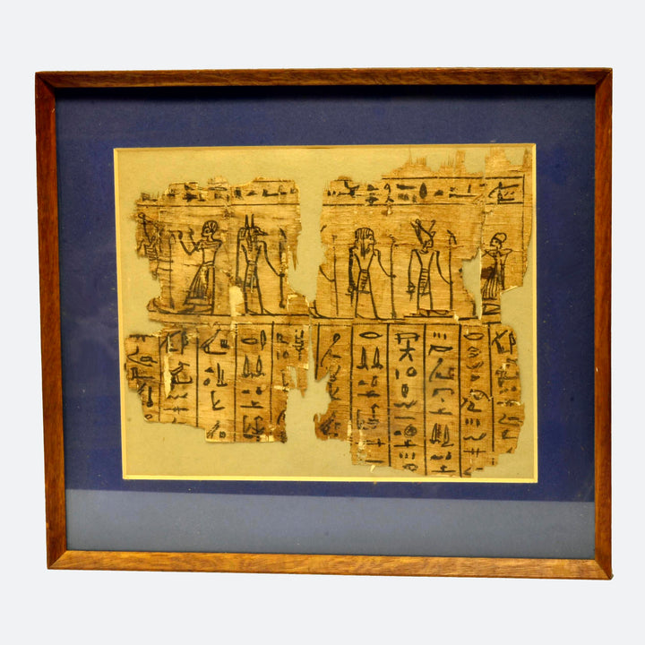 Egyptian Religious Figural Papyrus Panel Chapter 18 of the Book of the Dead - Art for Eternity