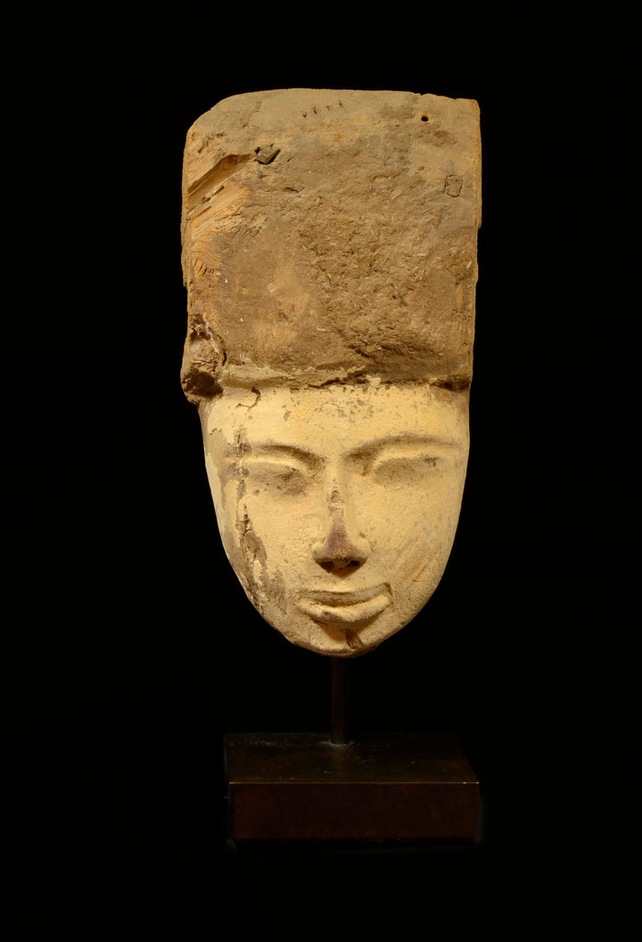 Egyptian Wood Painted Sarcophagus Mask