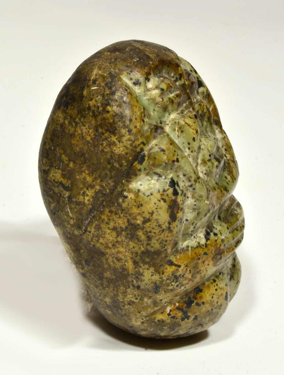 Maya or Mixtec Carved Green Stone Deity Figure
