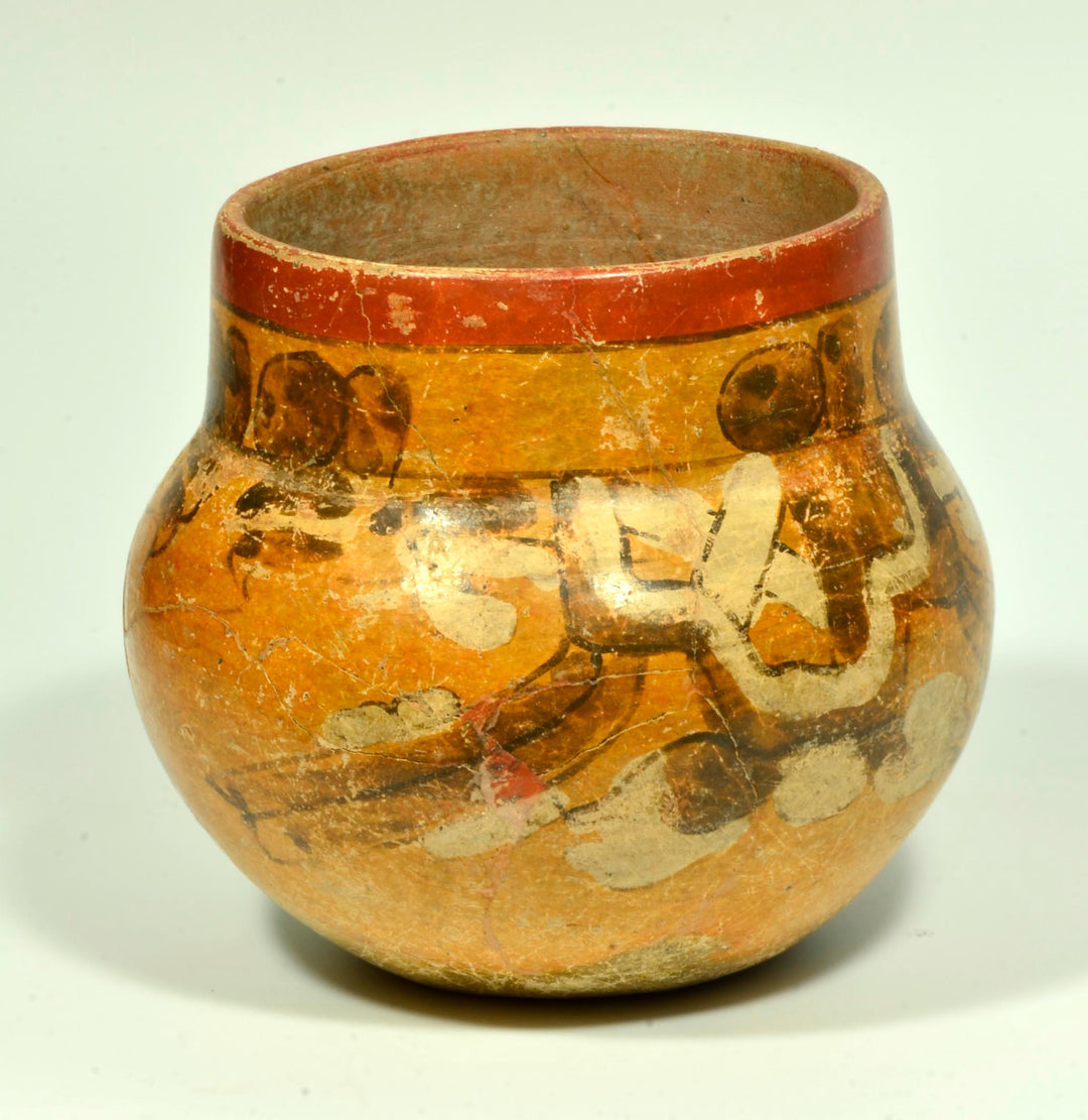 Maya Pottery Polychrome Ritual Vessel