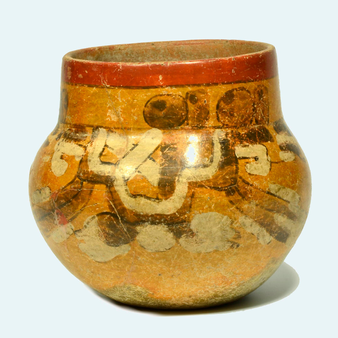 Maya Pottery Polychrome Ritual Vessel
