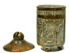 Maya Carved Brownware God K Lidded Cache Vessel