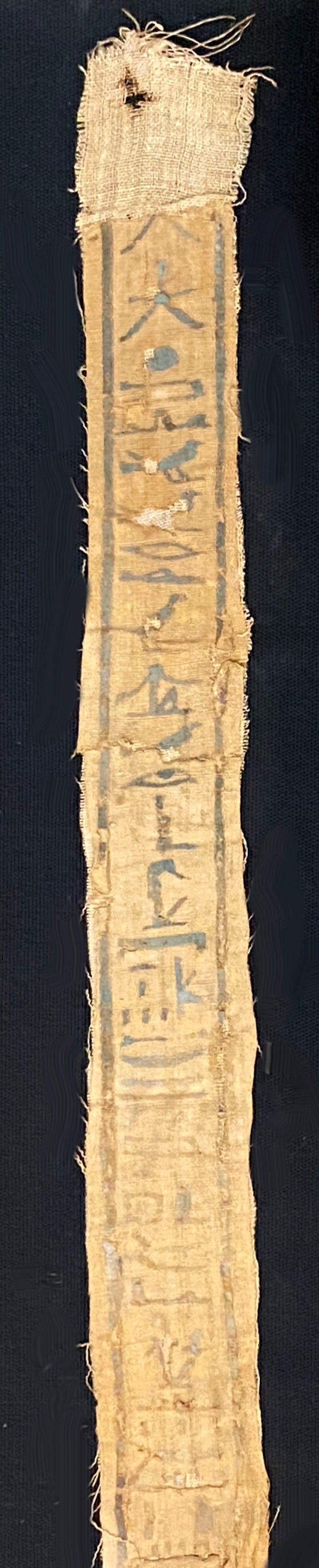 Egyptian Hieroglyphic Inscribed Mummy Bandage for Neferhotep