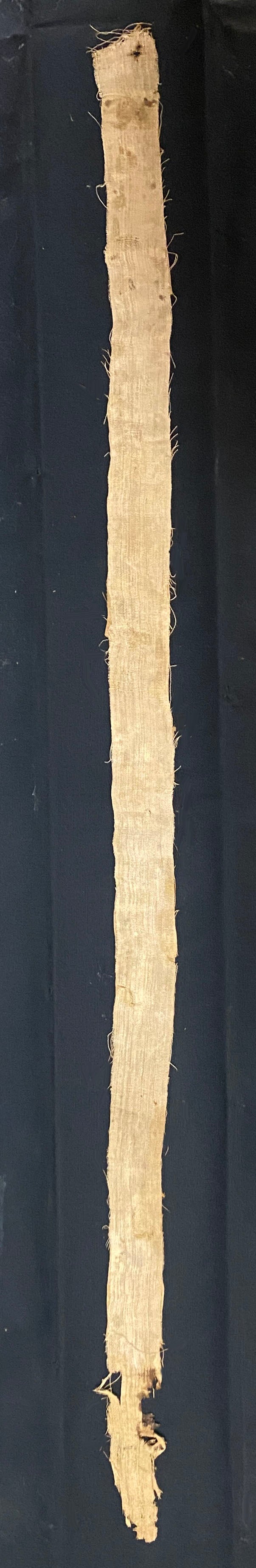 Egyptian Hieroglyphic Painted Linen Mummy Bandage