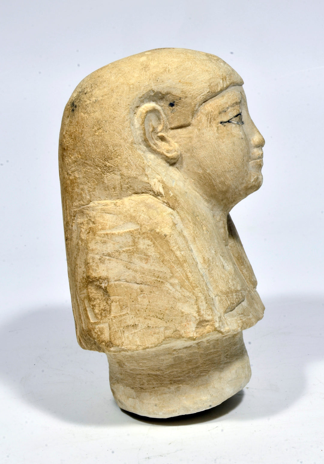 Egyptian Limestone Canopic Jar Lid of Imsety