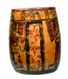 Large Mayan Polychrome Painted Ritual Cylinder Vessel