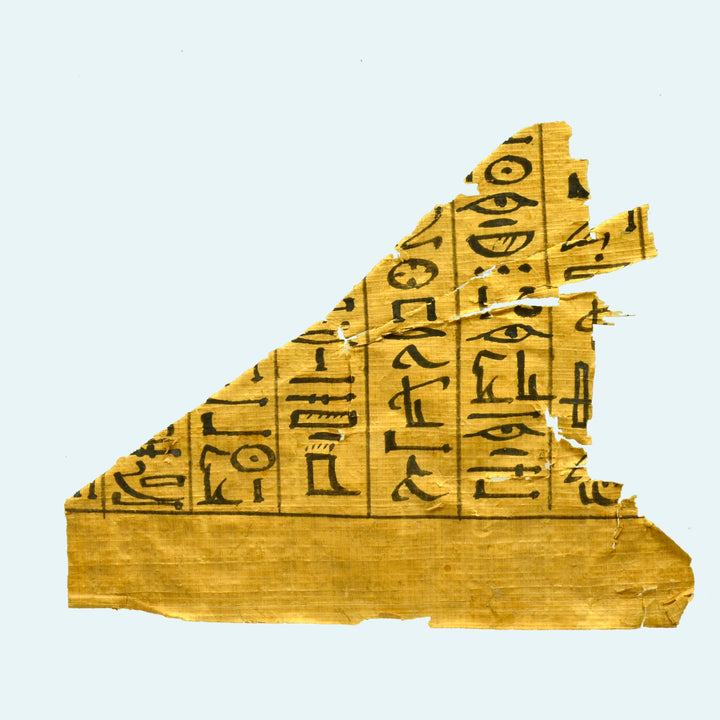 Egyptian Papyrus Fragment Inscribed with Hieroglyphics