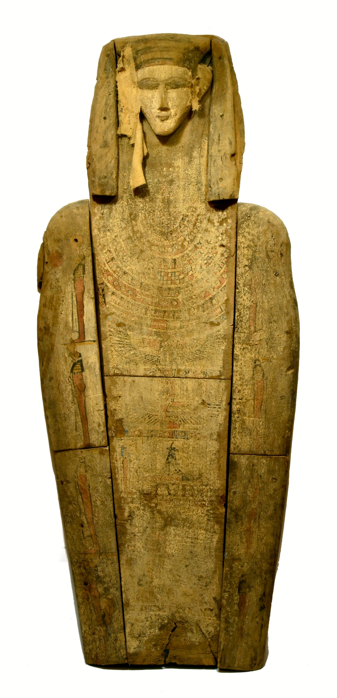 Egyptian Wood Carved Sarcophagus Lid