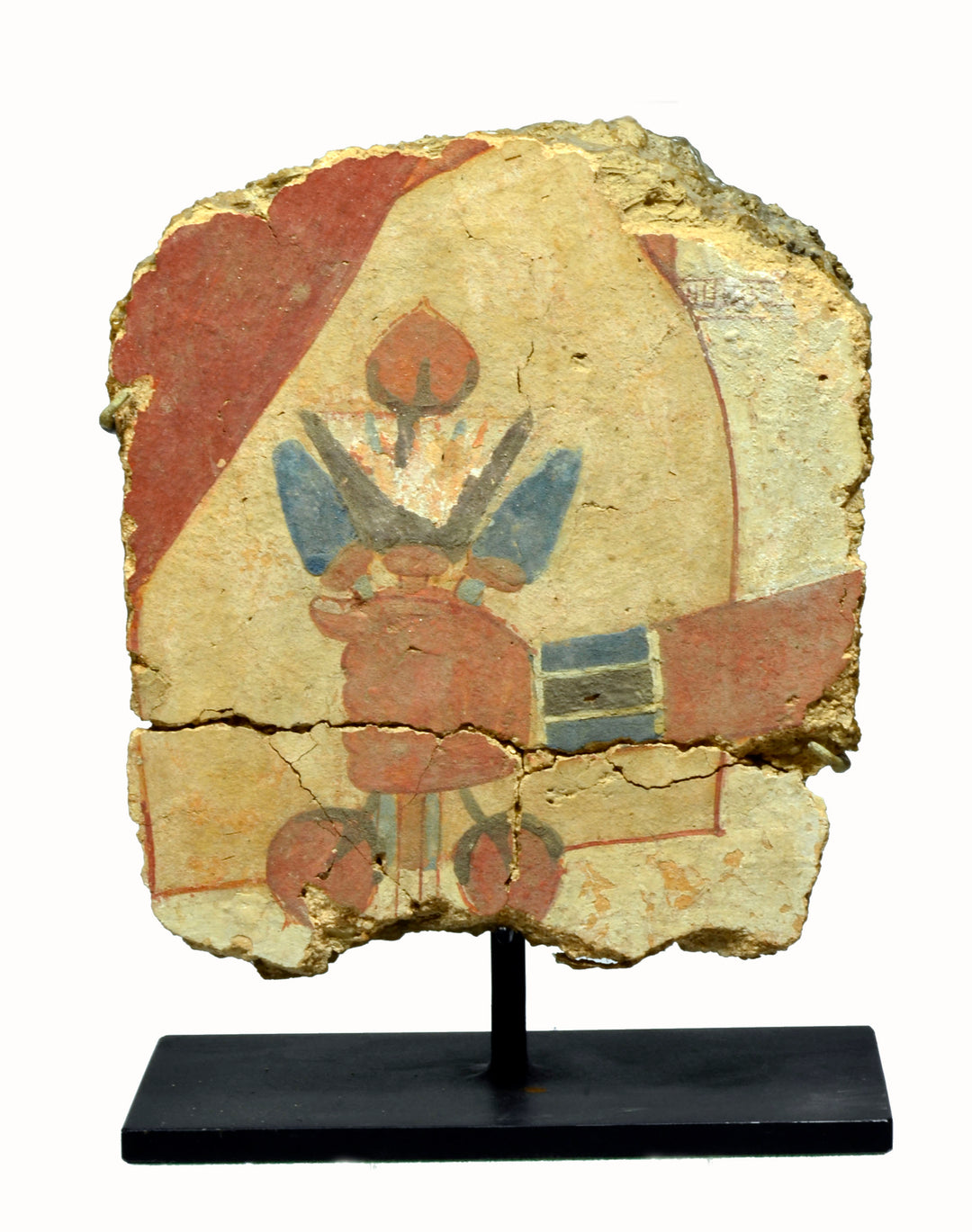 Egyptian Fresco Painting: Offerant with Bouquet of Lotus Flowers