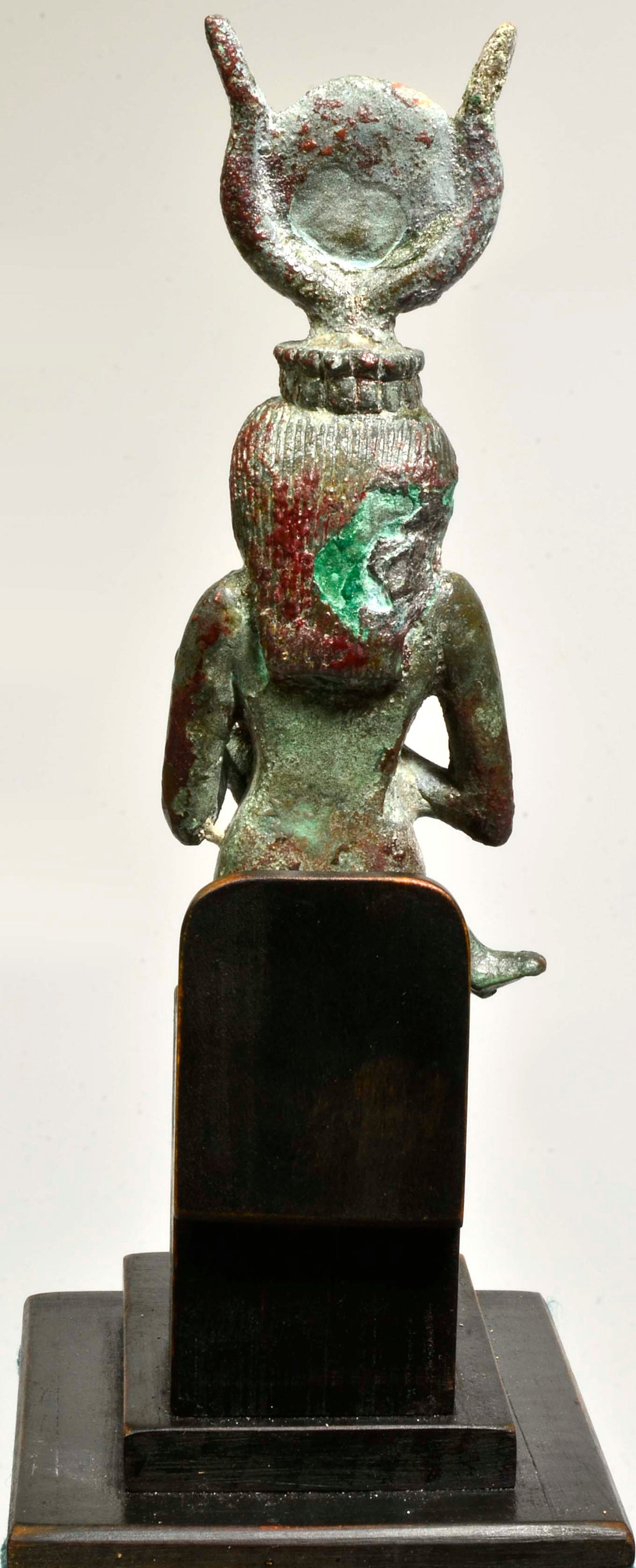 Fine Egyptian Bronze Goddess Isis Nursing Horus with inlaid Eyes