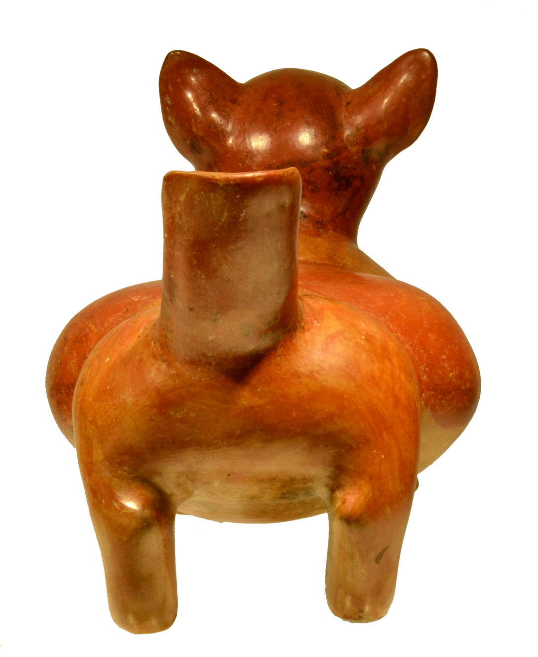 Colima Pottery Redware Dog Holding Corn