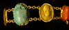 Egyptian Revival Gold Bracelet with Ancient Stone Scarabs and Gold Coins - Art for Eternity