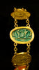 Egyptian Revival Gold Bracelet with Ancient Stone Scarabs and Gold Coins - Art for Eternity