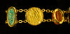 Egyptian Revival Gold Bracelet with Ancient Stone Scarabs and Gold Coins - Art for Eternity