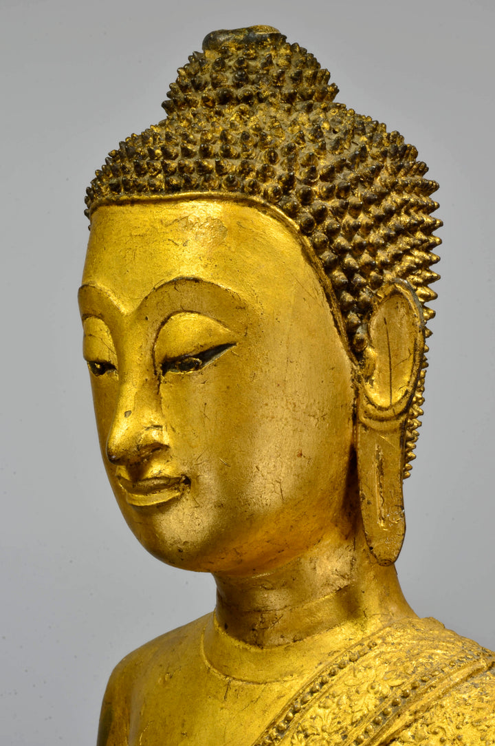 Thai Gilt Bronze Standing Buddha