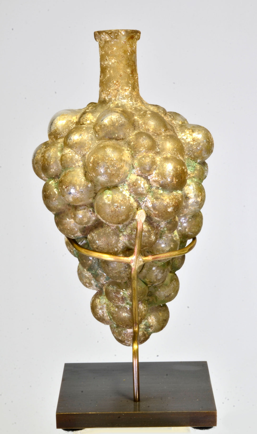 Choice Roman Mold Blown Glass Grape Cluster Vessel