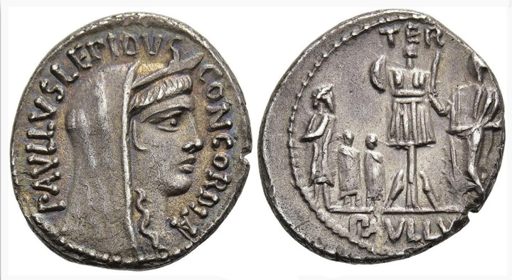 Roman Silver L Aemilius Lepidus Paullus Denarius