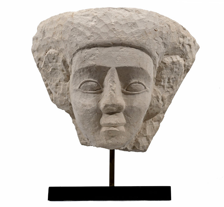 Egyptian Limestone Anthropoid Mask