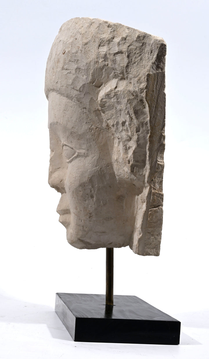 Egyptian Limestone Anthropoid Mask